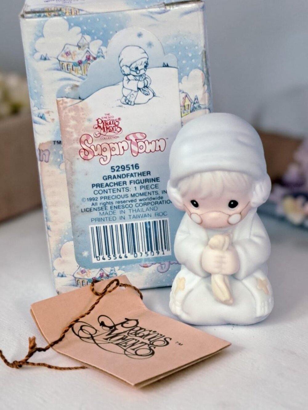Precious Moments Sugar Town Grandfather Preacher #529516 1992- RETIRED IN BOX